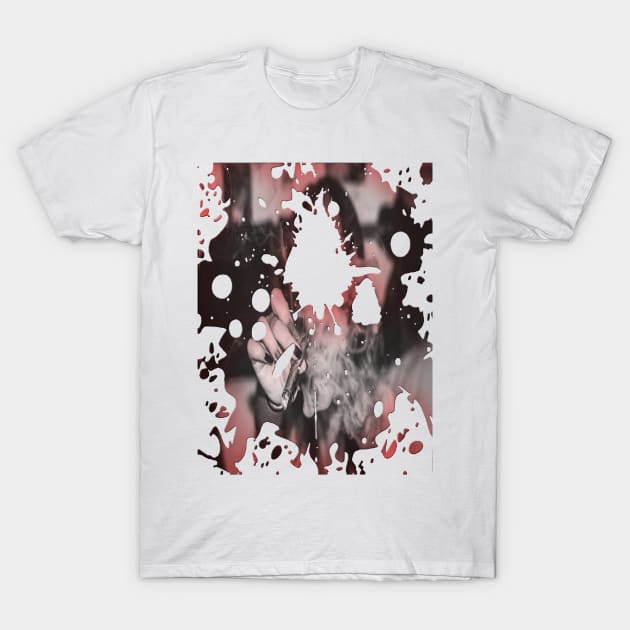 Splatter Red T-Shirt by VilyArt